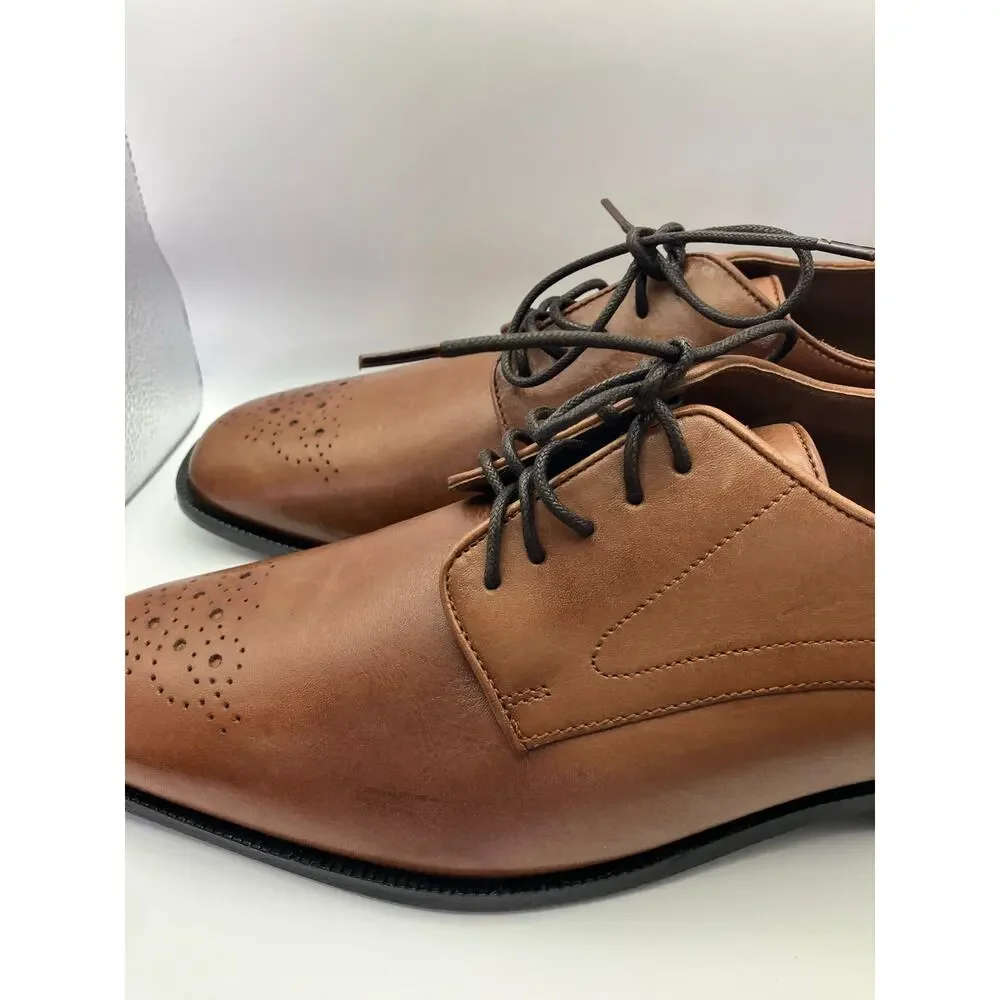 New Rockport Men's Plain Toe Oxford's with Perf‎ Tan 10.5 Leather Luxury Classic